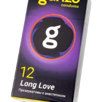 Презервативы Ganzo, Long Love,с анастетиком, латекс,18 см, 5,2 см, 12 шт 180 Ganzo